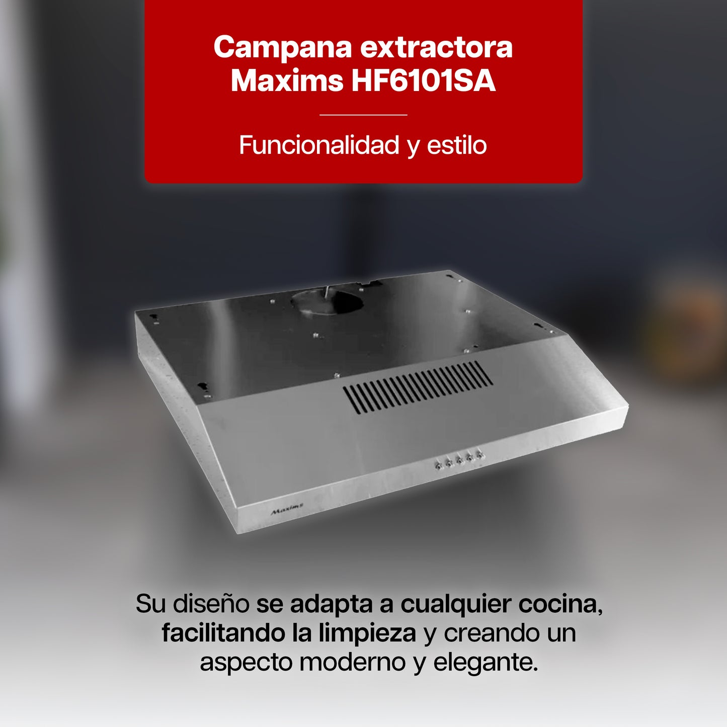 Campana Extractora Maxims 60 cm de Acero Inoxidable
