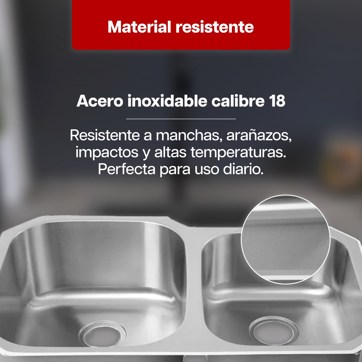 Tarja Fregadero Maxims 80x48 cm de Acero Inoxidable Cepillado