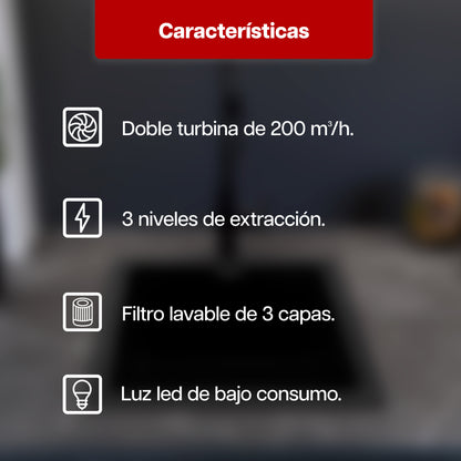 Campana Extractora Maxims 60 cm de Acero Inoxidable