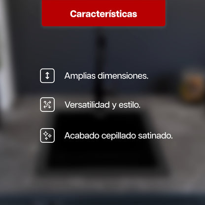 Tarja Fregadero Maxims 80x48 cm de Acero Inoxidable Cepillado