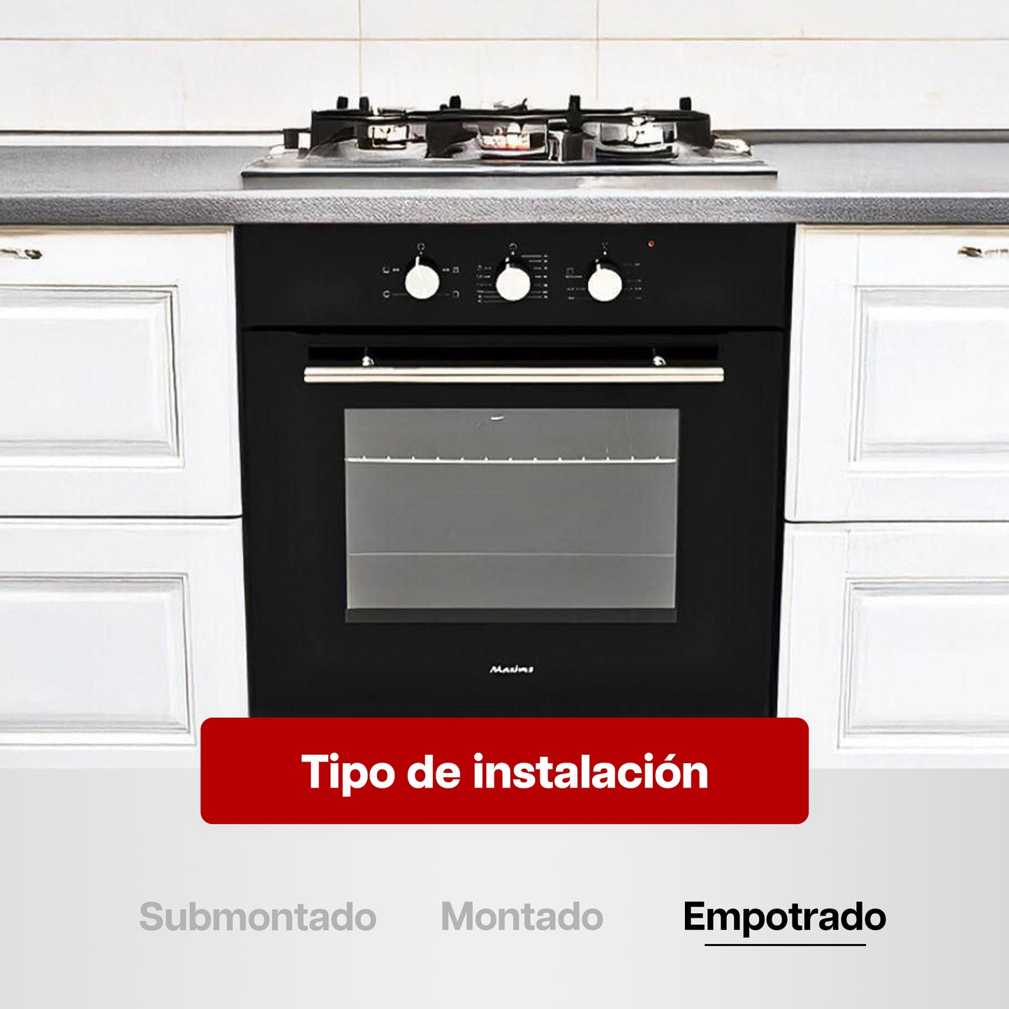 Horno Eléctrico Maxims 60 cm Negro 110V Empotrable Cristal