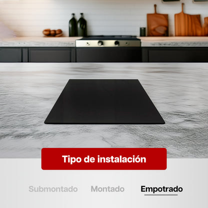 Parrilla Eléctrica 51 x 59 cm Maxims de Cristal Negro 4 Quemadores 120V
