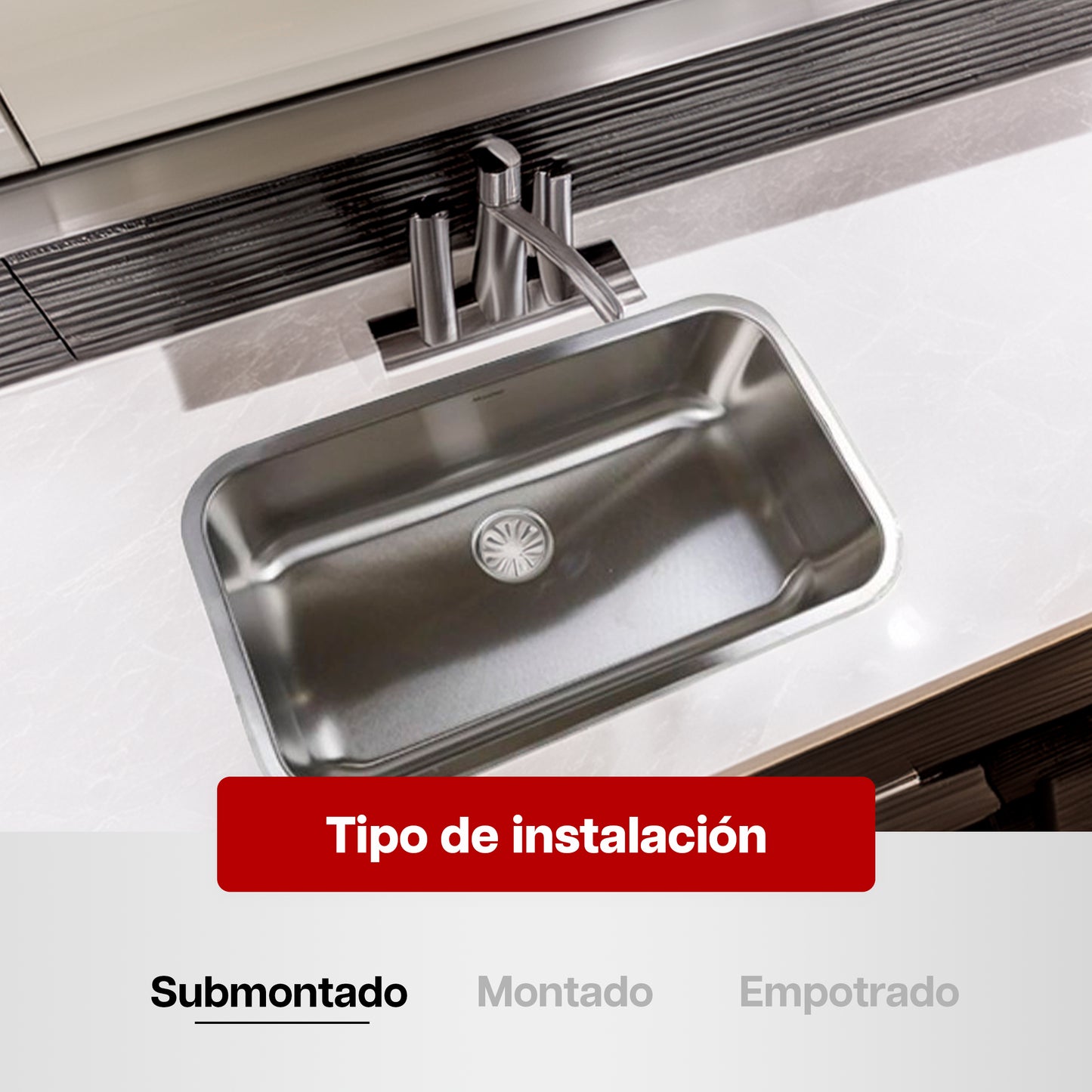 Tarja Fregadero Maxims 80x48 cm de Acero Inoxidable Cepillado