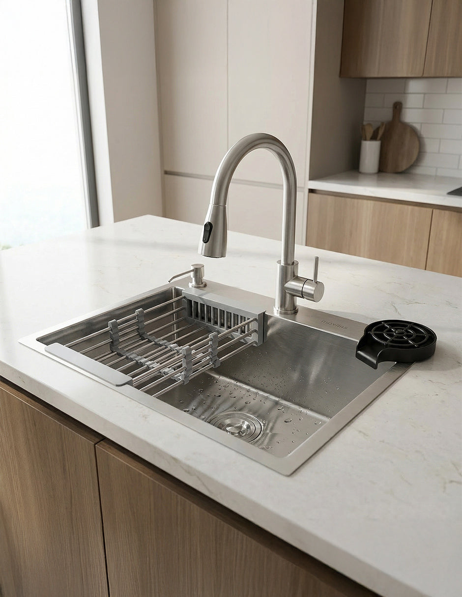 Tarja para Cocina 60 x 46 cm Maxims de Acero Inoxidable Satinado con Accesorios