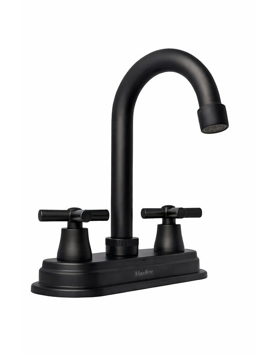 Mezcladora para Lavabo 20 cm Maxims Negro Mate con 2 Manerales