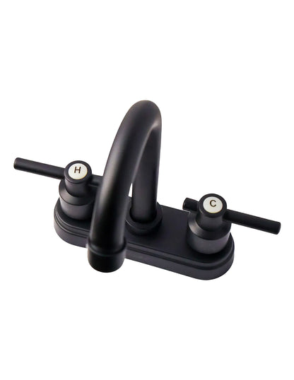 Mezcladora para Lavabo 19 x 13 cm Maxims Negro Mate con 2 Manerales