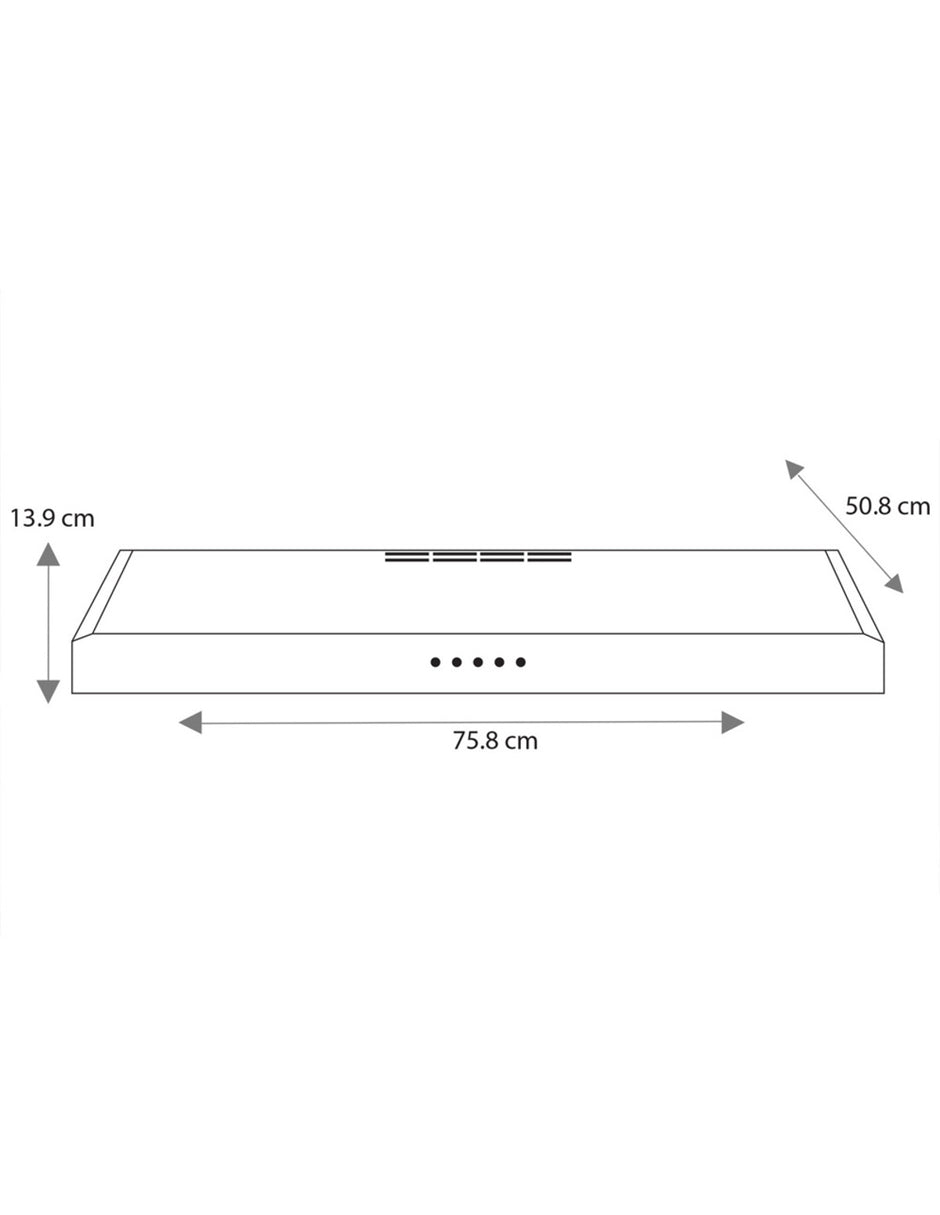 Campana Extractora 76 cm Mabe Negra de Pared con 3 Velocidades y Filtros Lavables