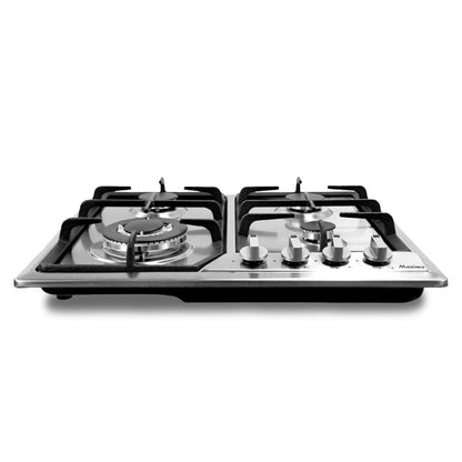 Parrilla de Gas 59 x 51 cm Maxims de Acero Inoxidable 4 Quemadores 110V de Hierro