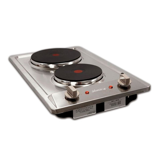 Parrilla Eléctrica 30 x 51 cm de 2 quemadores Acero Inoxidable Empotrable 1500W