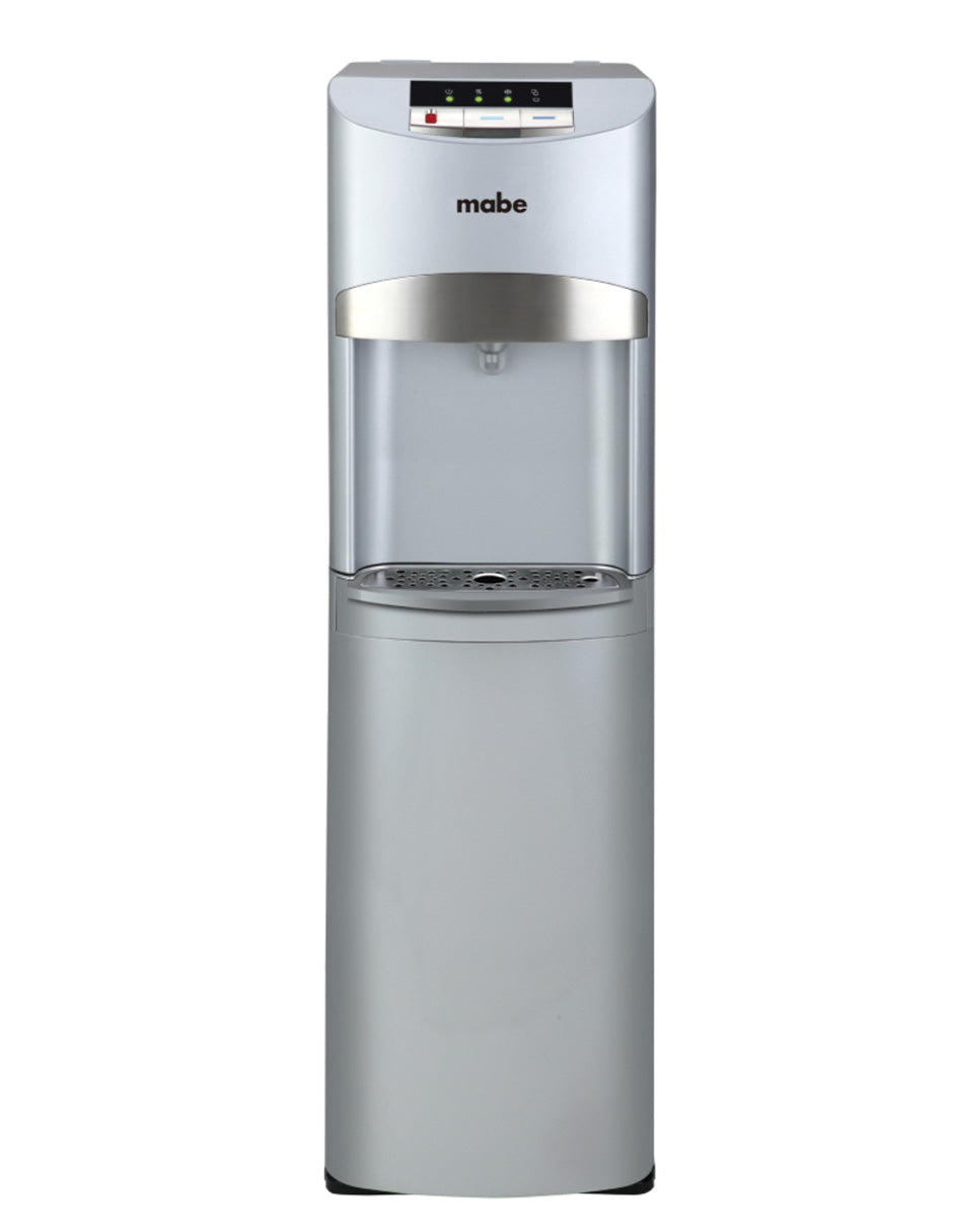 Dispensador de Agua 104 cm Mabe Plateado de Piso con 2 Llaves Fría y Caliente