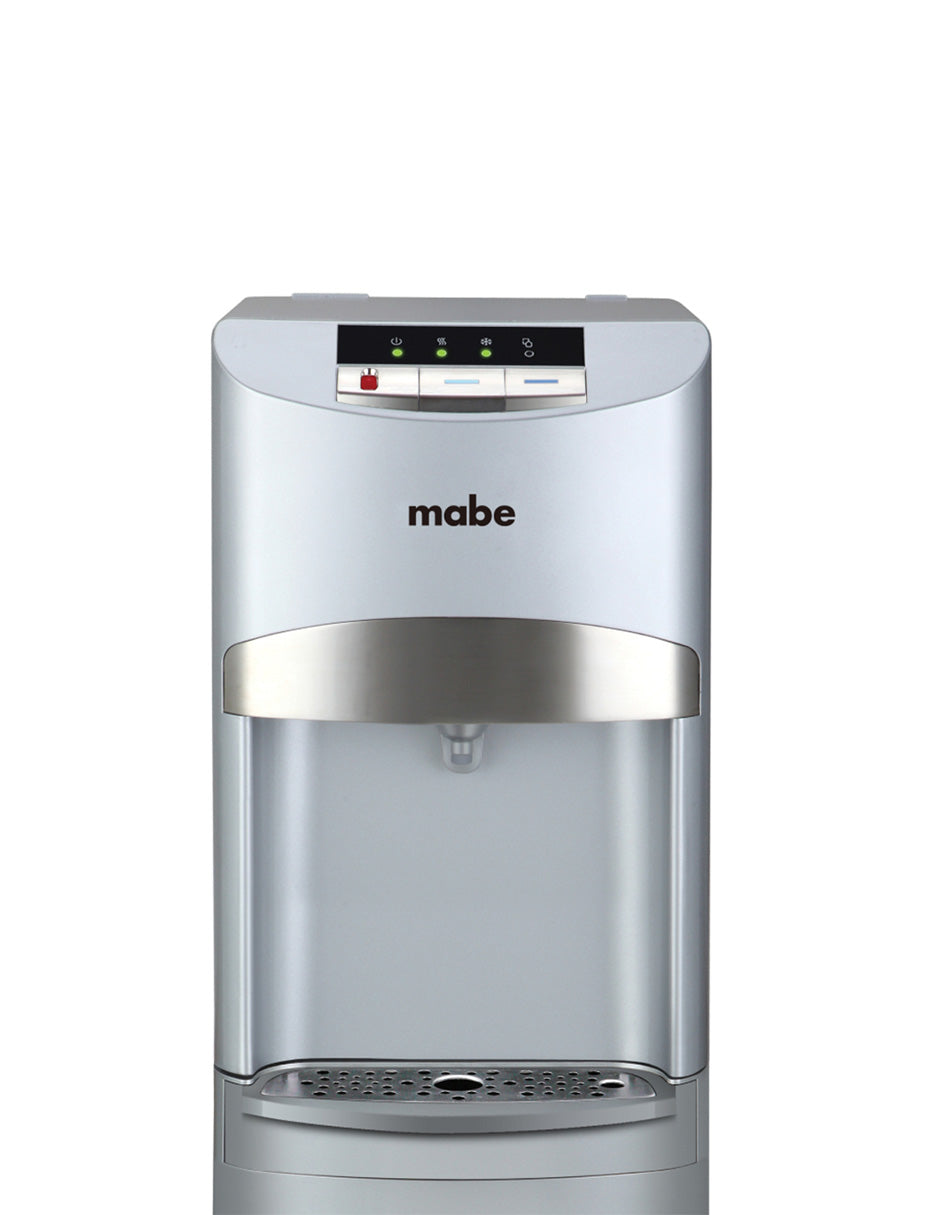 Dispensador de Agua 104 cm Mabe Plateado de Piso con 2 Llaves Fría y Caliente