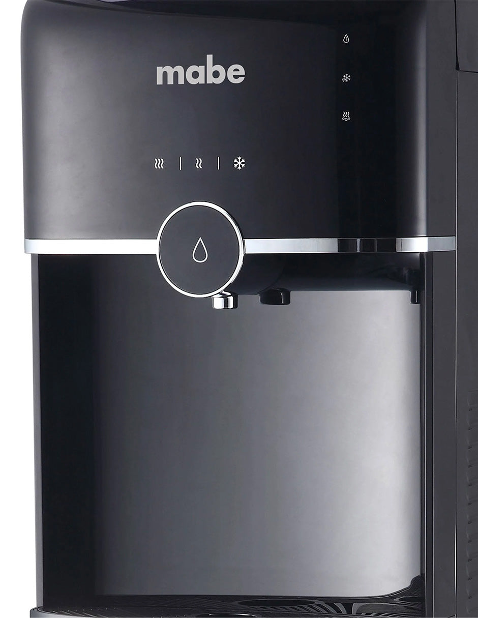 Dispensador de Agua 106 cm Mabe Negro de Piso con 3 Llaves Fría Caliente y Templada