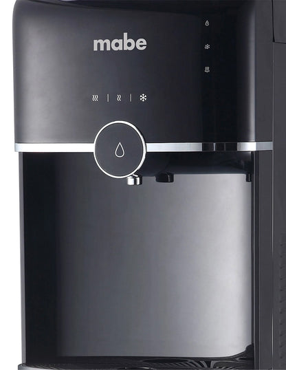 Dispensador de Agua 106 cm Mabe Negro de Piso con 3 Llaves Fría Caliente y Templada