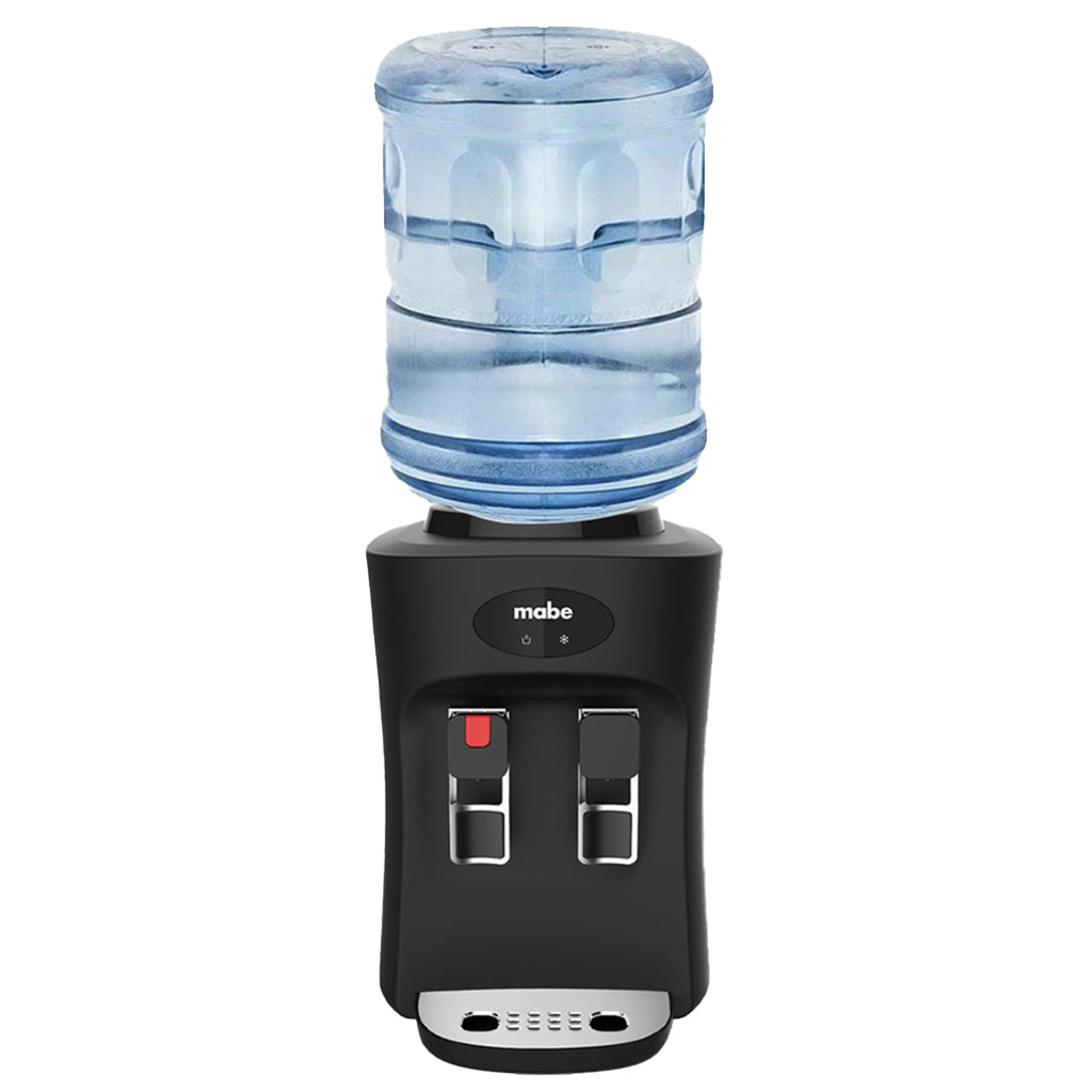Dispensador de Agua Mabe Negro de Mesa con 2 Llaves Agua Fría y Caliente