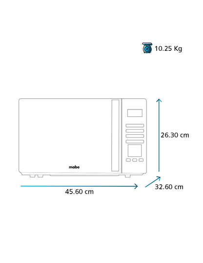 Microondas 20 L Mabe Gris de Mesa con Display LED y 10 Niveles de Potencia