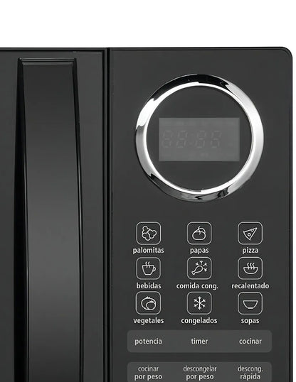 Microondas 25 L Mabe Negro de Mesa con Panel Digital y 10 Niveles de Potencia