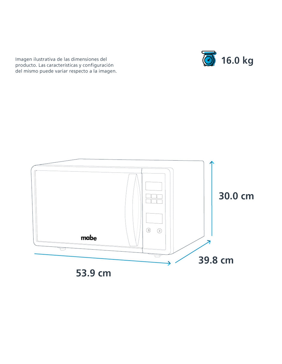 Microondas 31 L Mabe Silver de Mesa con Panel Digital y 10 Niveles de Potencia