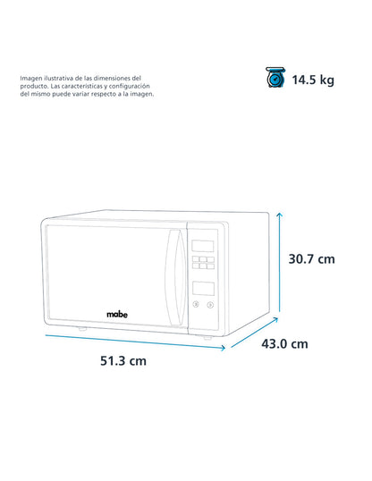 Microondas 31 L Mabe Espejo de Mesa con Panel Digital y 10 Niveles de Potencia