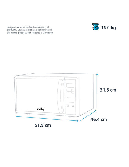 Microondas 40 L Mabe Espejo de Mesa con Panel Digital y 10 Niveles de Potencia
