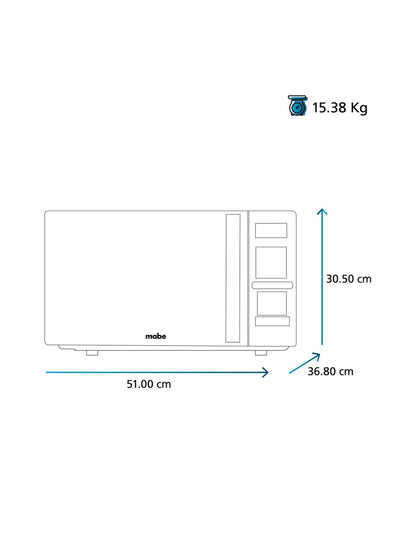 Microondas 30 L Mabe Gris con Display Touch, 10 Niveles de Potencia y Programas Automáticos