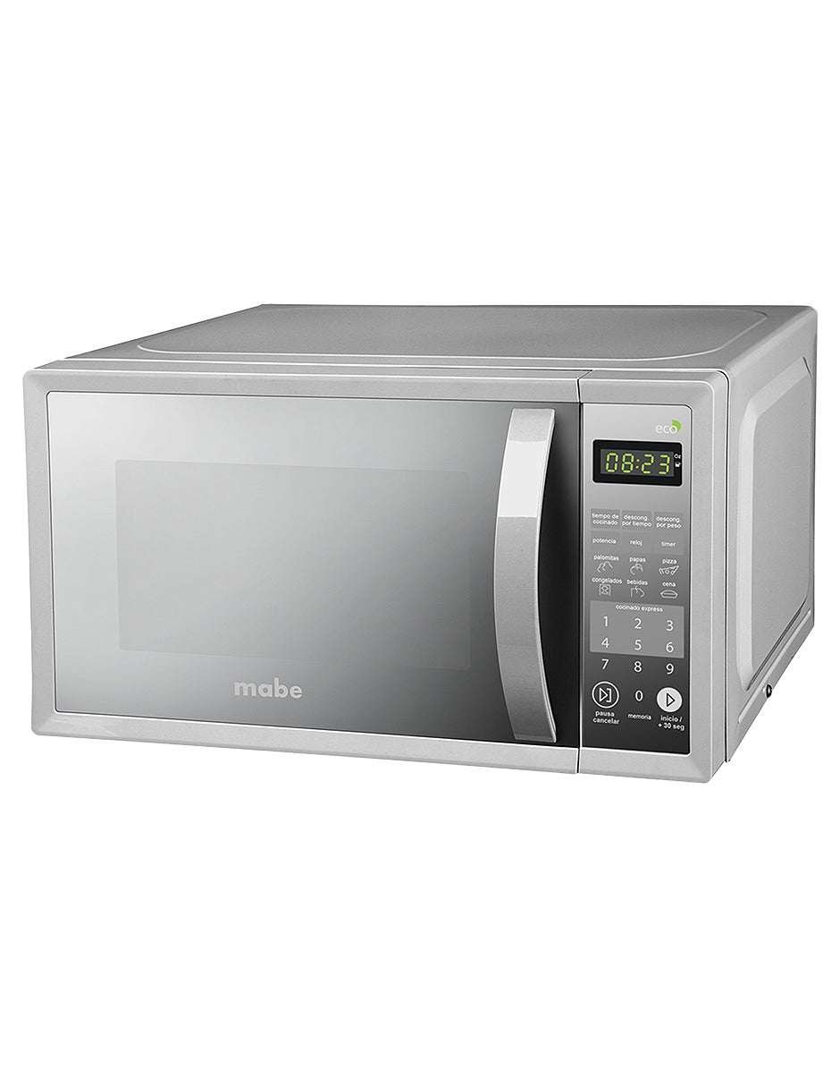 Microondas 20 L Mabe Función ECO Plata de Mesa con Display Digital y 10 Niveles de Potencia