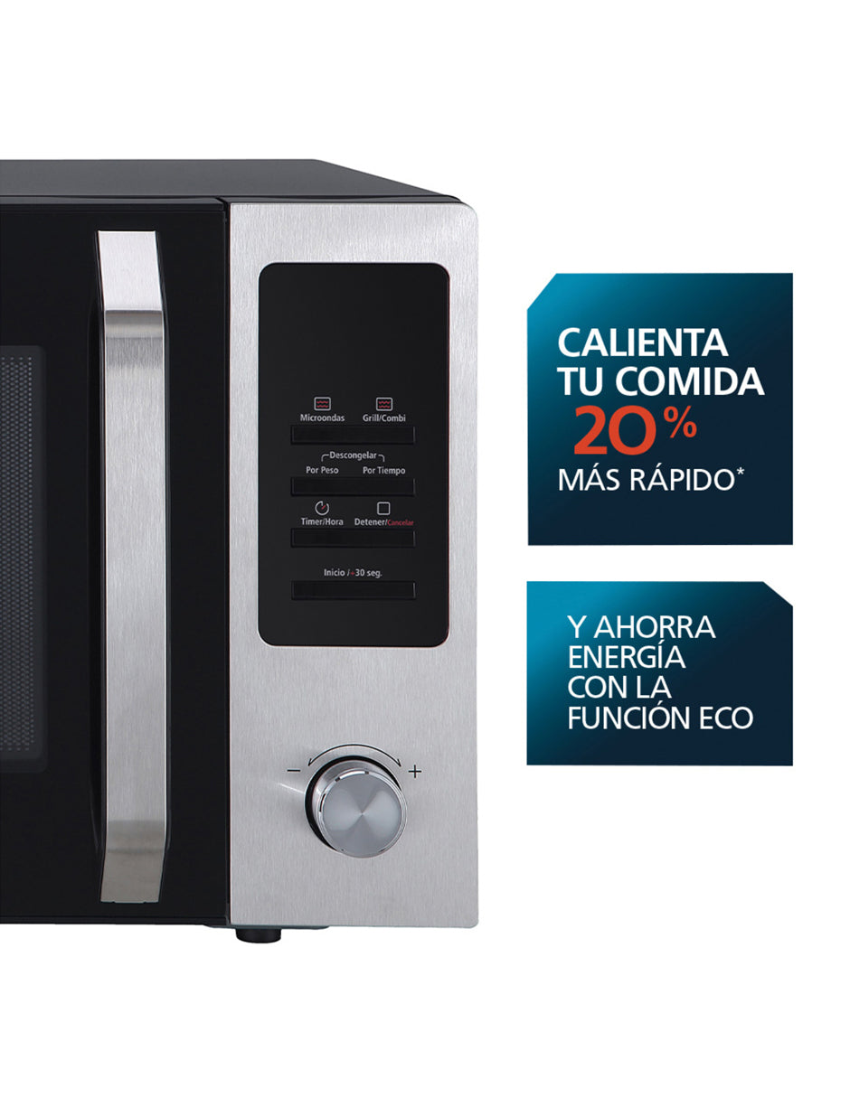 Microondas 31 L Mabe Negro con Gris de Mesa con Grill y Panel Digital