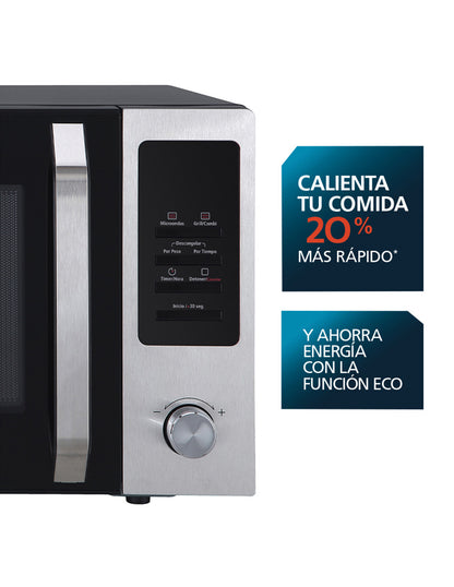 Microondas 31 L Mabe Negro con Gris de Mesa con Grill y Panel Digital