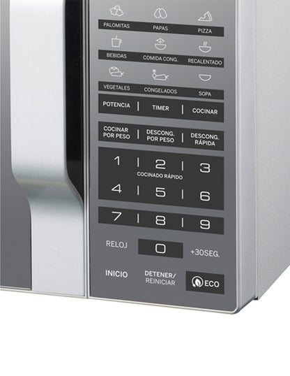 Microondas 20 L GE Appliances Espejo de Mesa con Panel Digital y 10 Niveles de Potencia