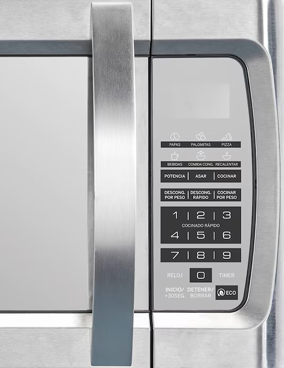 Microondas 30 L GE Appliances Gris Espejo de Mesa con Control Touch y 10 Niveles de Potencia