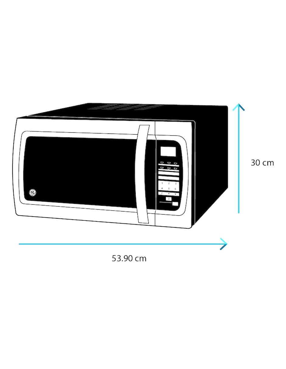 Microondas 30 L GE Appliances Gris Espejo de Mesa con Control Touch y 10 Niveles de Potencia