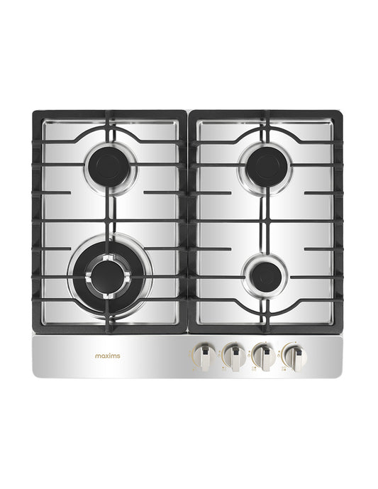Parrilla a Gas 60 x 51 cm Maxims de Acero Inoxidable 4 Quemadores