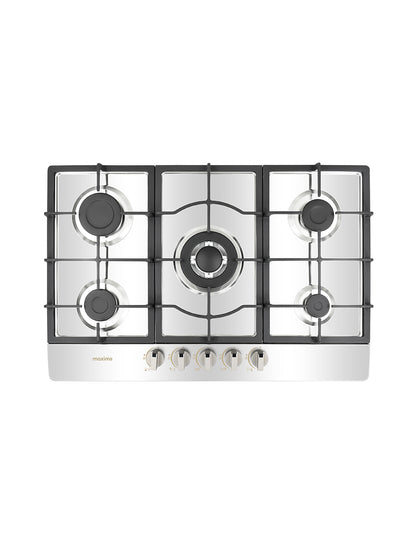 Parrilla a Gas 76 x 51 cm Maxims de Acero Inoxidable 5 Quemadores