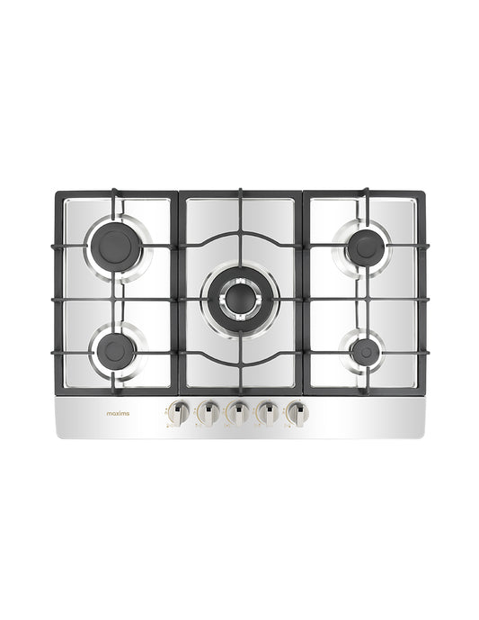 Parrilla a Gas 76 x 51 cm Maxims de Acero Inoxidable 5 Quemadores