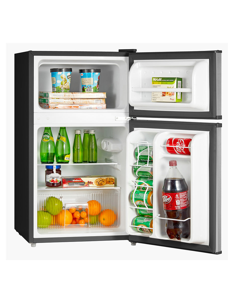 Frigobar 87 L Mabe Acero Inoxidable con Parrillas de Cristal y Control de Temperatura