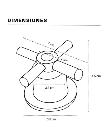 Manerales para Regadera 6 cm Maxims de Metal Cromado Tipo Cruz