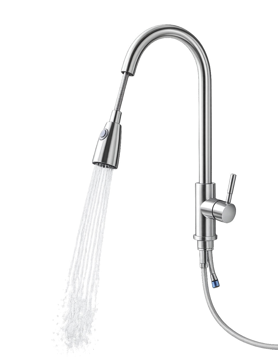 Monomando para Lavabo 43 cm Maxims de Acero Inoxidable Satinado
