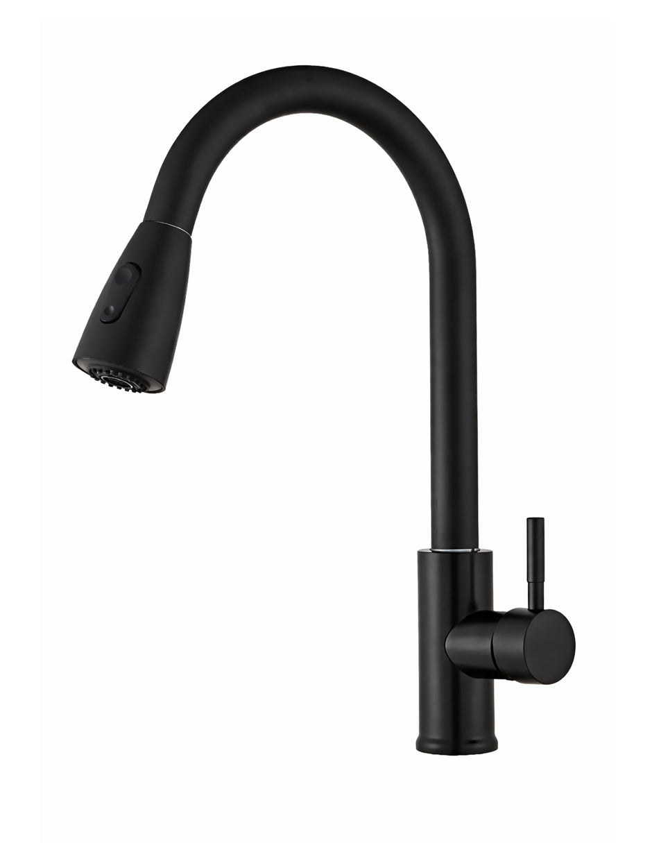 Monomando para Lavabo 43 cm Maxims Negro Mate de Acero Inoxidable