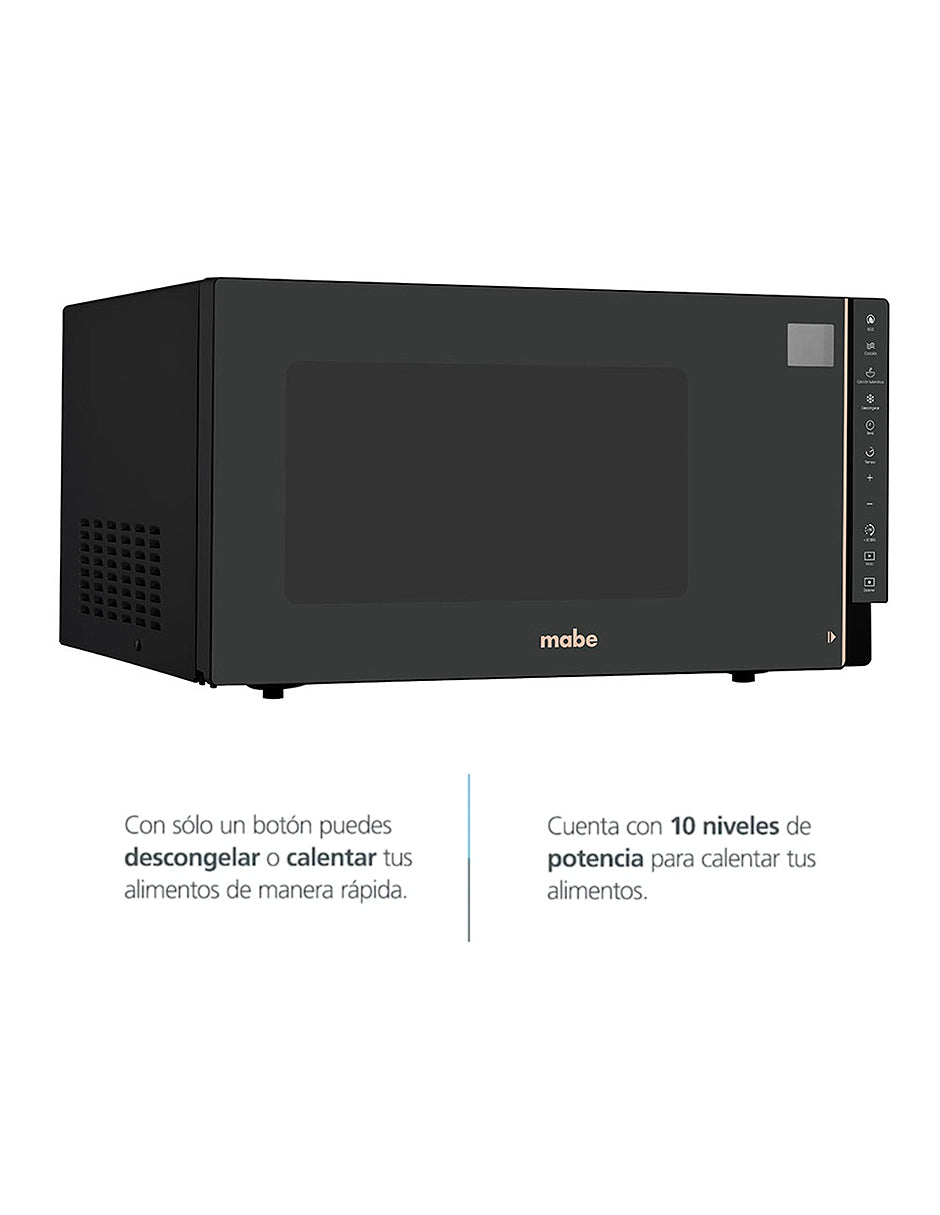 Microondas 30 L Mabe Negro Rose Gold de Mesa con Panel Digital y 10 Niveles de Potencia