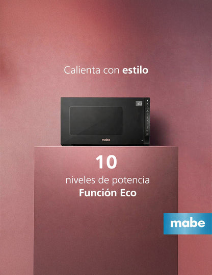 Microondas 30 L Mabe Negro Rose Gold de Mesa con Panel Digital y 10 Niveles de Potencia