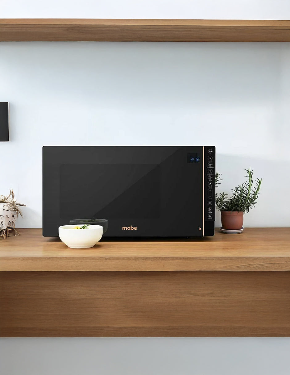 Microondas 30 L Mabe Negro Rose Gold de Mesa con Panel Digital y 10 Niveles de Potencia