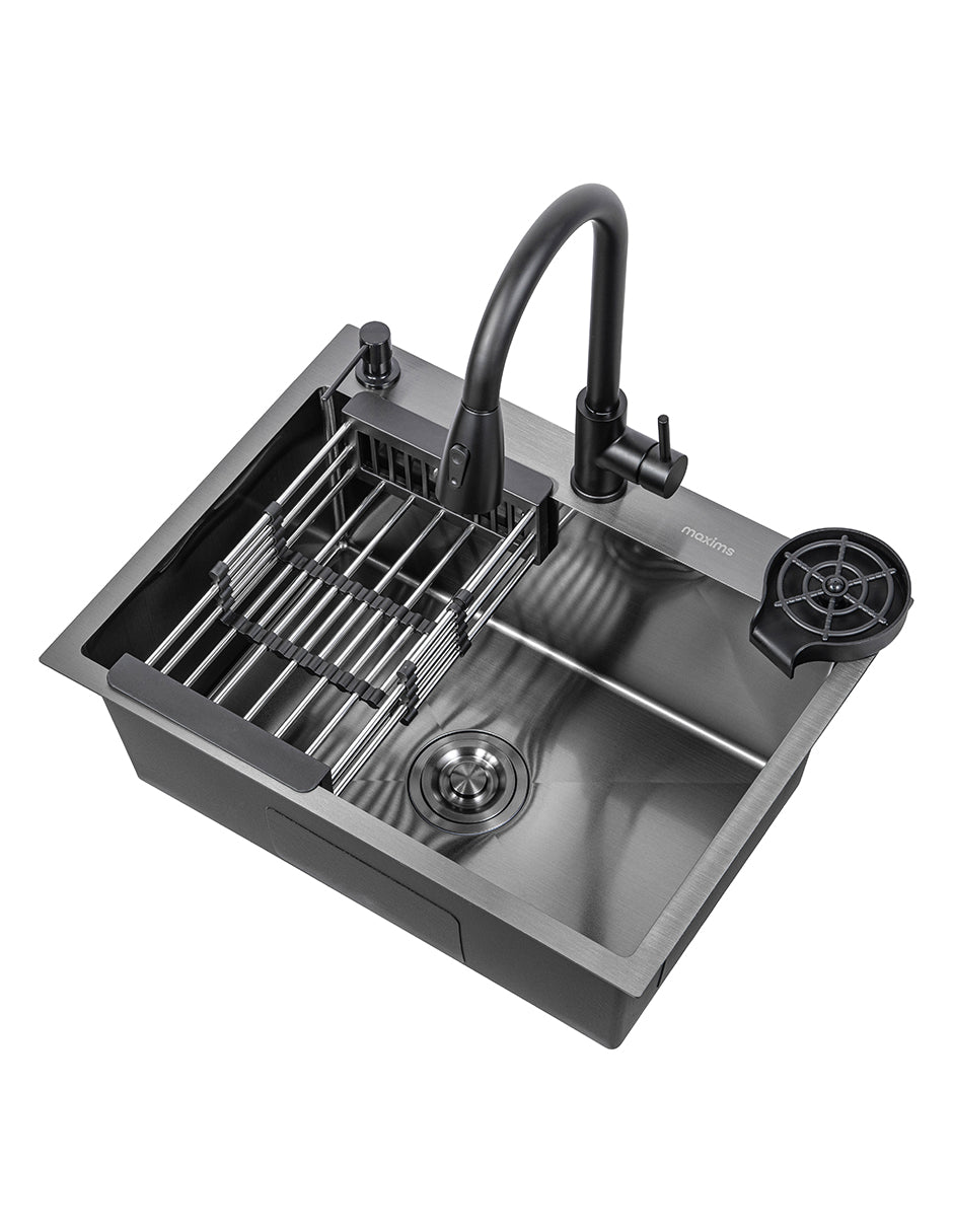 Tarja Kit para Cocina 60 x 46 cm Maxims de Acero Inoxidable Satinado con Accesorios