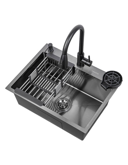 Tarja Kit para Cocina 60 x 46 cm Maxims de Acero Inoxidable Satinado con Accesorios