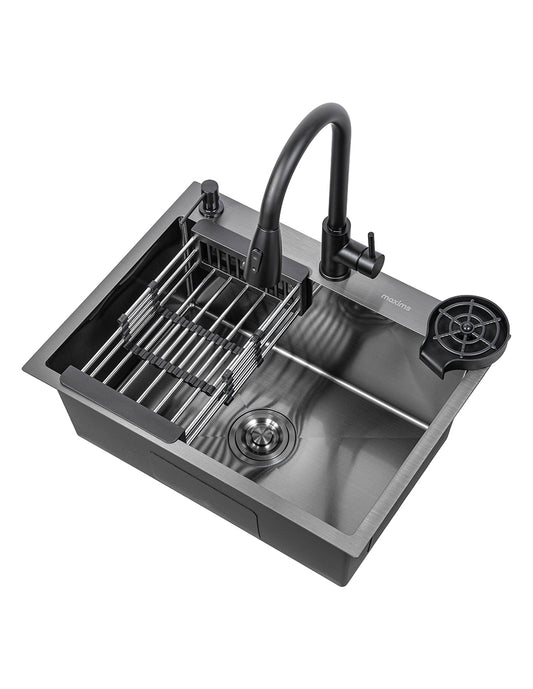 Tarja Kit para Cocina 60 x 46 cm Maxims de Acero Inoxidable Satinado con Accesorios